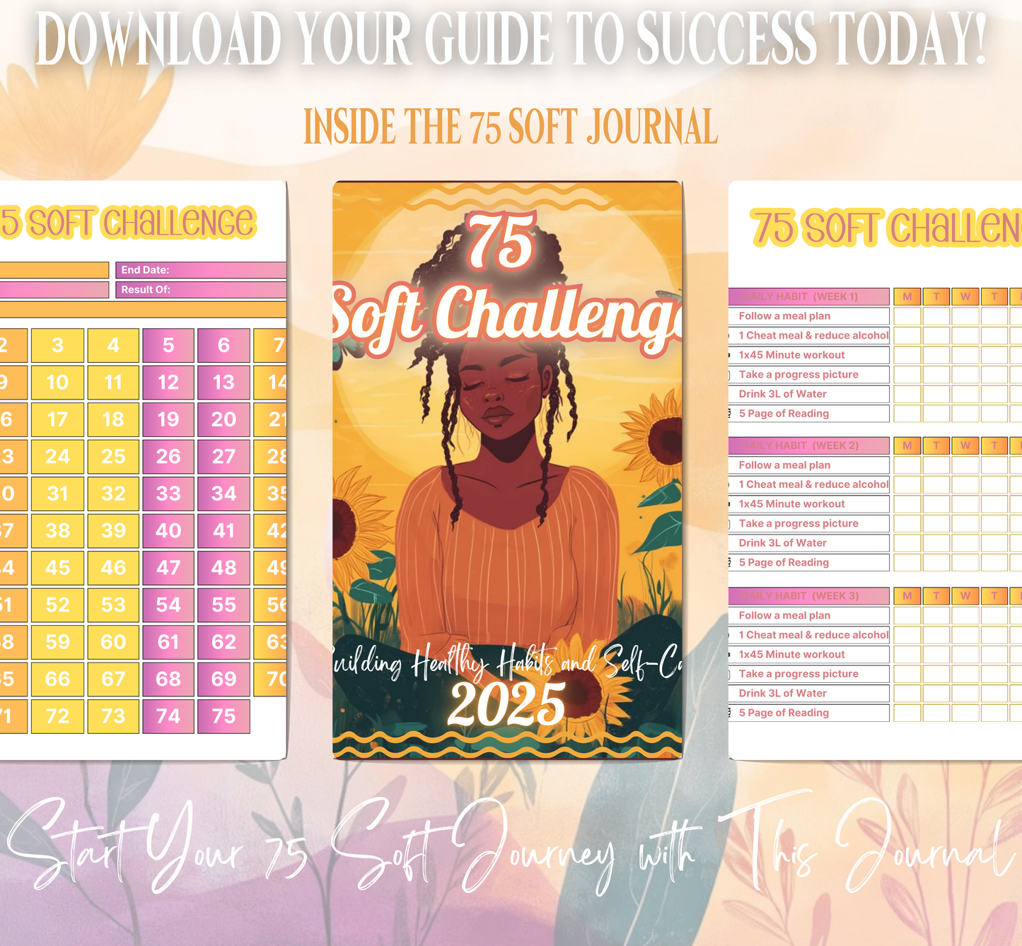 75 Soft Digital Journal - Build Healthy Habits and Self-Care