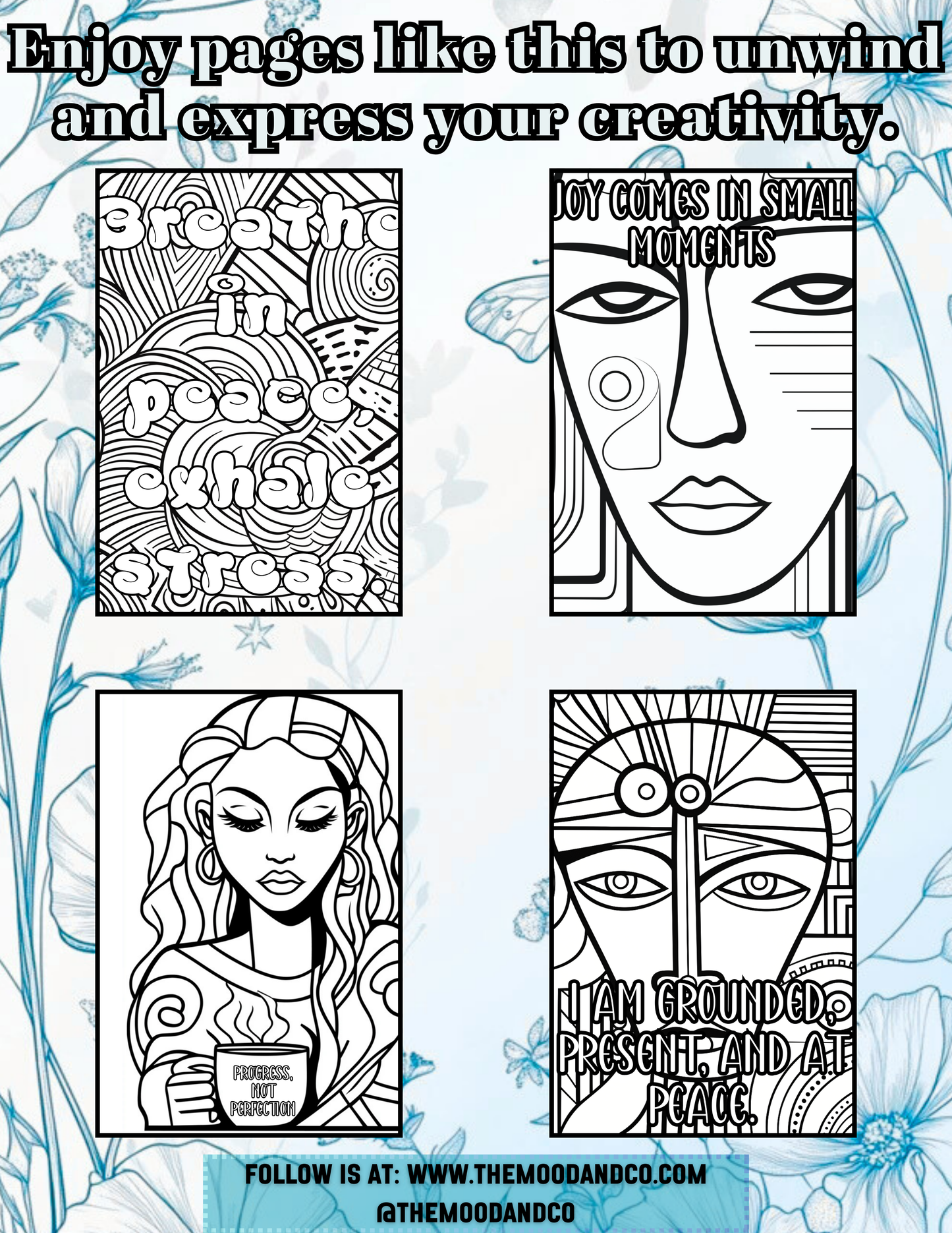 Calm & Color: A Self-Care Digital Coloring Book