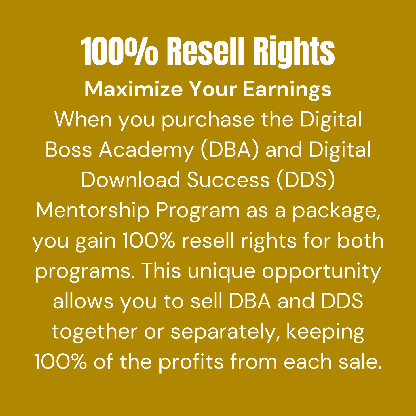 Digital Boss Academy (DBA) and Digital Download Success (DDS) Program